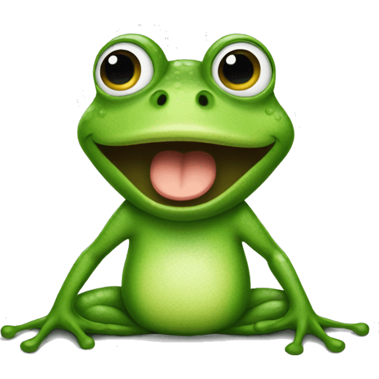 funny frog who ask for mo emoji