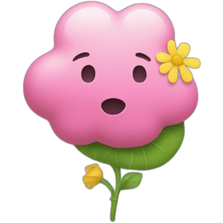 Blob giving flower emoji