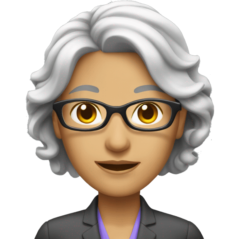 Women business teacher with gray color hair. emoji