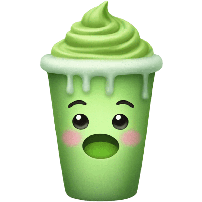 Iced matcha in cute cup emoji