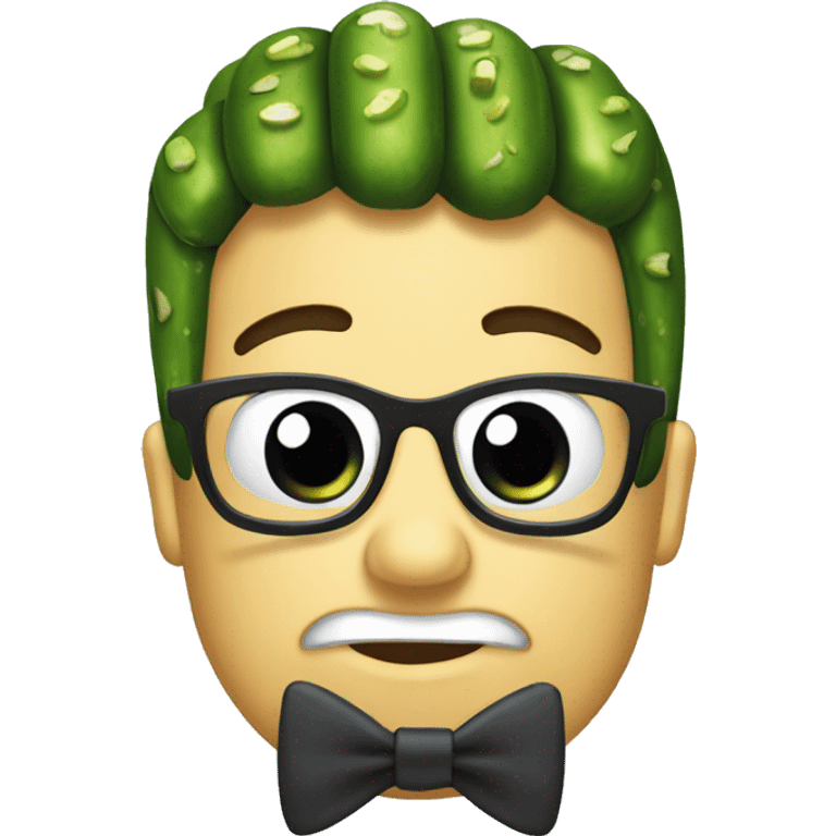 Pickle with bow tie emoji