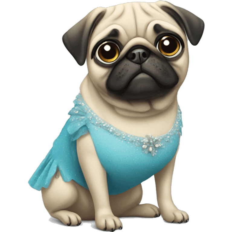 pug with a dress emoji