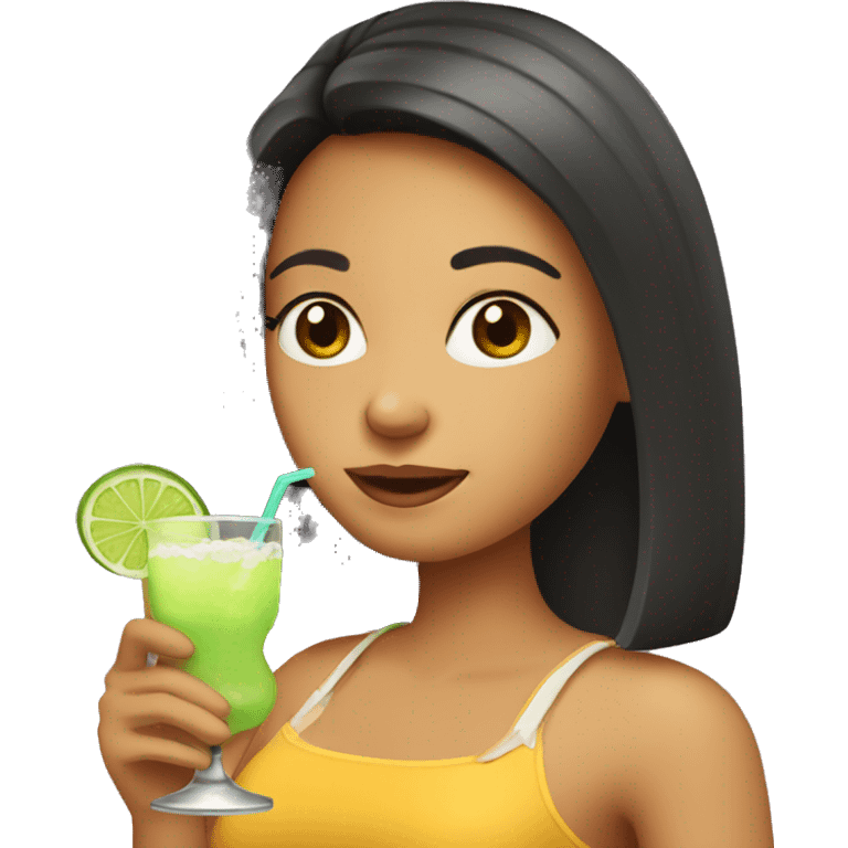 girl drinking a margarita  emoji