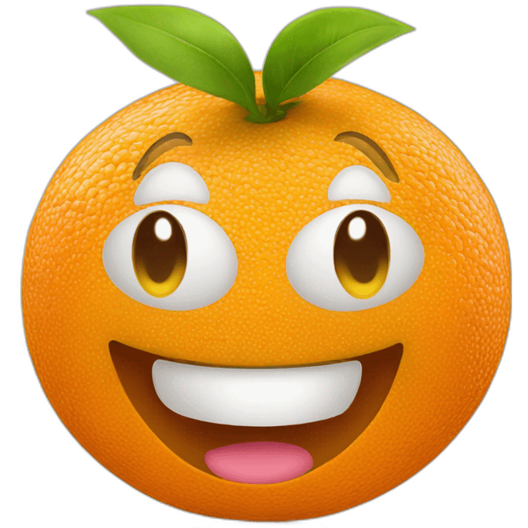 orange fruit with a happy face emoji