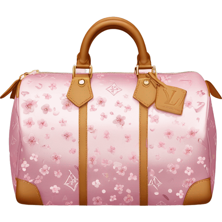 Louis Vuitton speedy with pink cherry blossom monogram and sparkles emoji