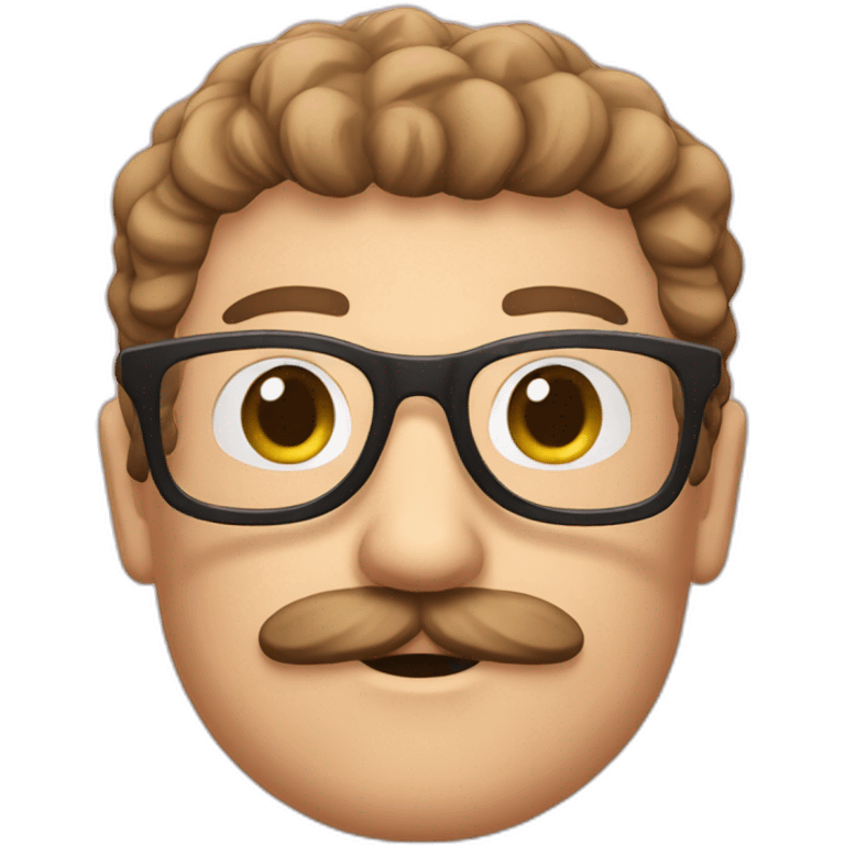 Paul moustache lunettes rose emoji