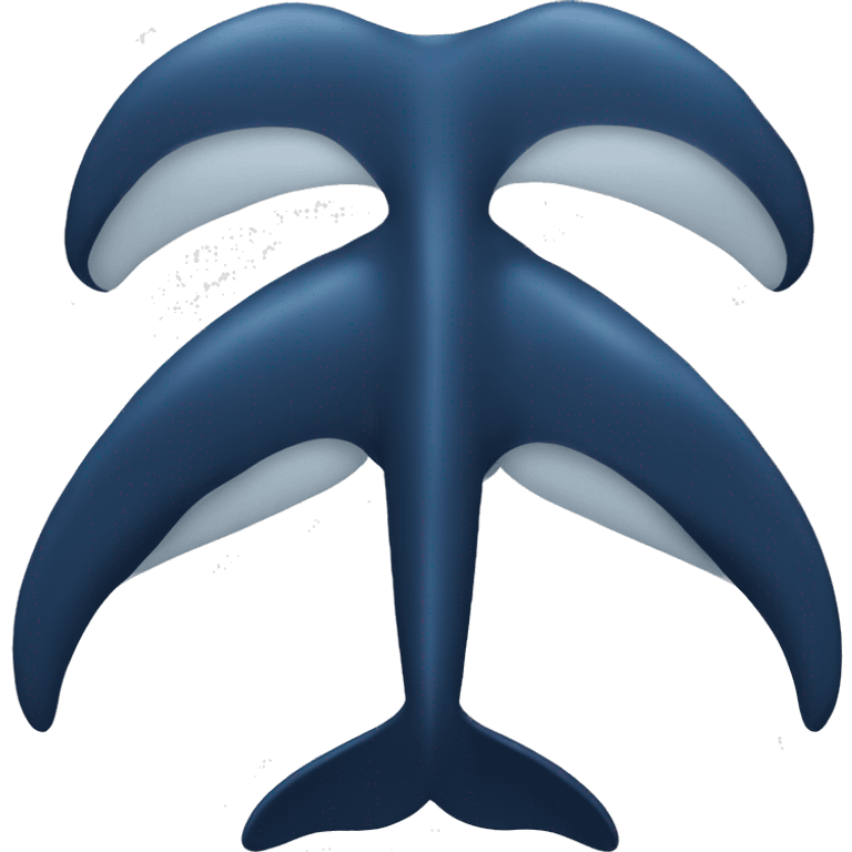 humpbck whale, dark blue, rounded shape emoji