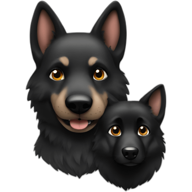 2 squirrels with a black German shepherd emoji