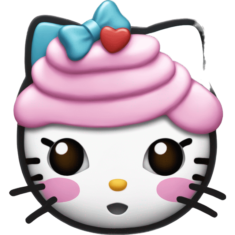 Hello kitty with a cupcake  emoji