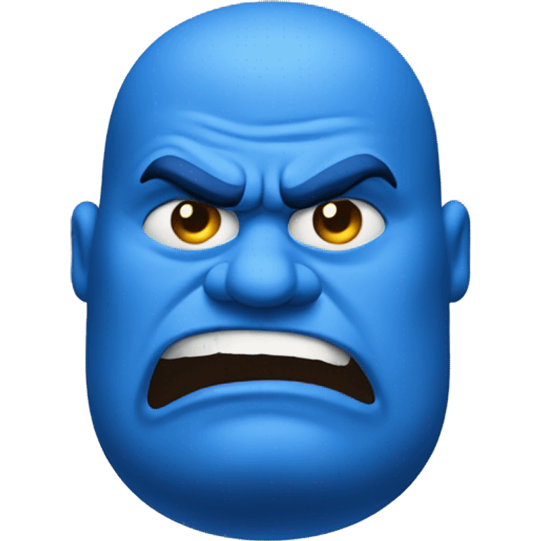 super fat angry blue man head emoji