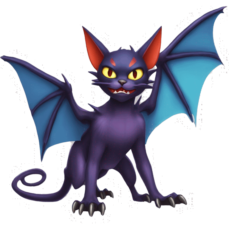 Cool Edgy Bat-Cat-Noivern-Noibat-Litten-Pokémon-Fakémon-hybrid emoji