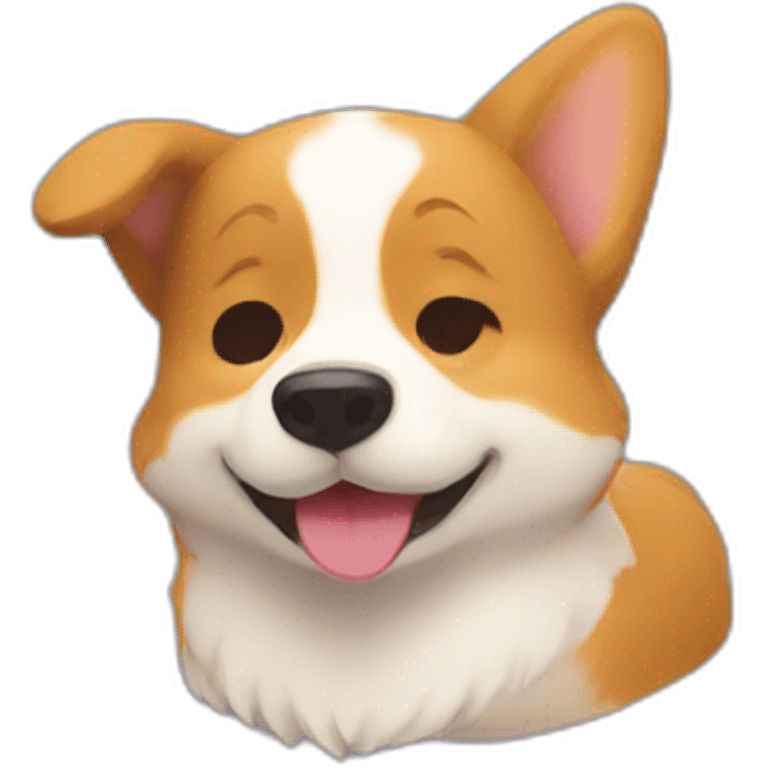 Winking corgi emoji