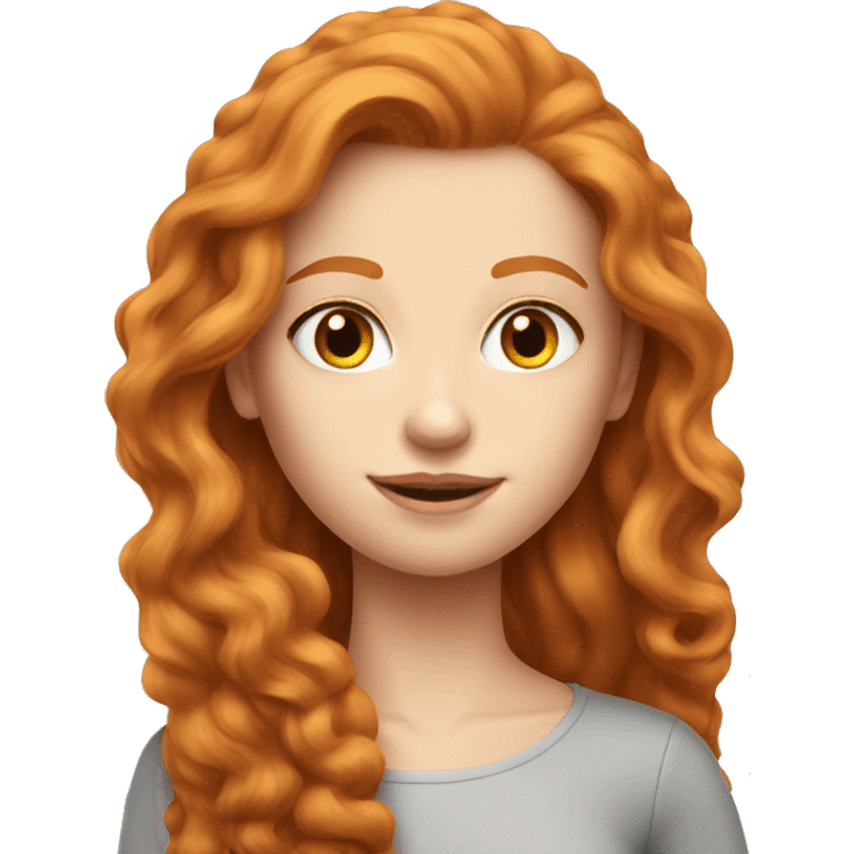 beautiful top model ginger girl long hair emoji