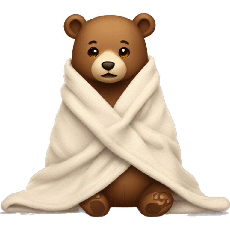 bear cozy in blanket emoji