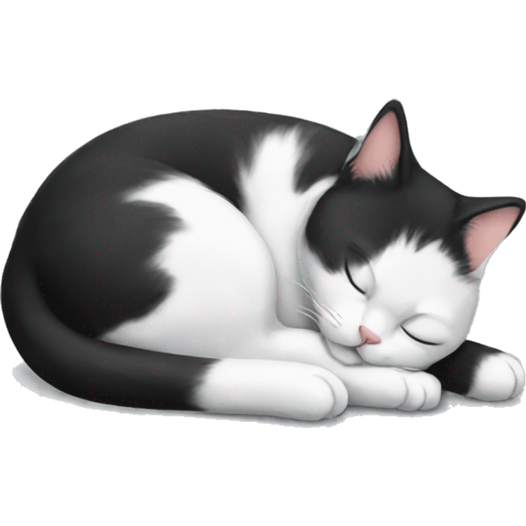 sleeping black and white cat emoji