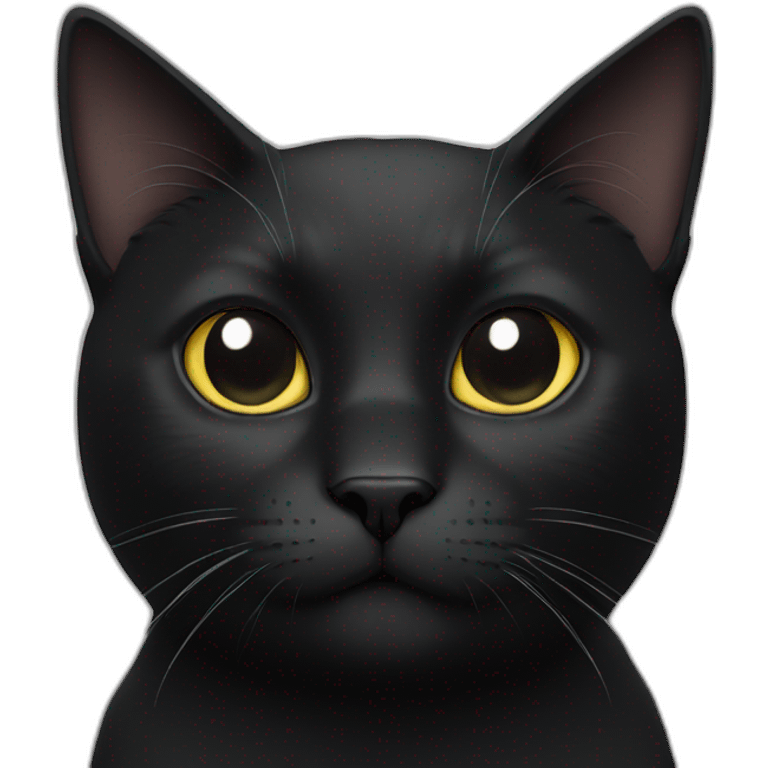 black cat with white emoji