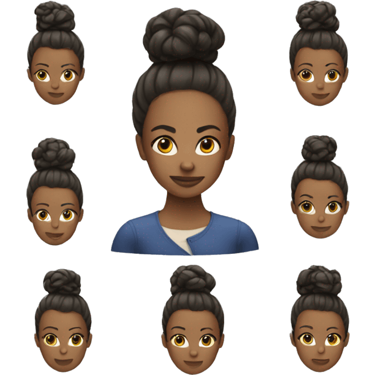 woman with a bun hairstyle emoji