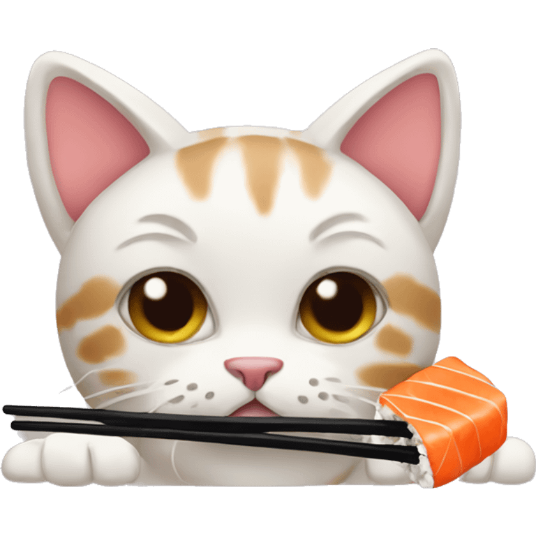 Cat eating sushi emoji