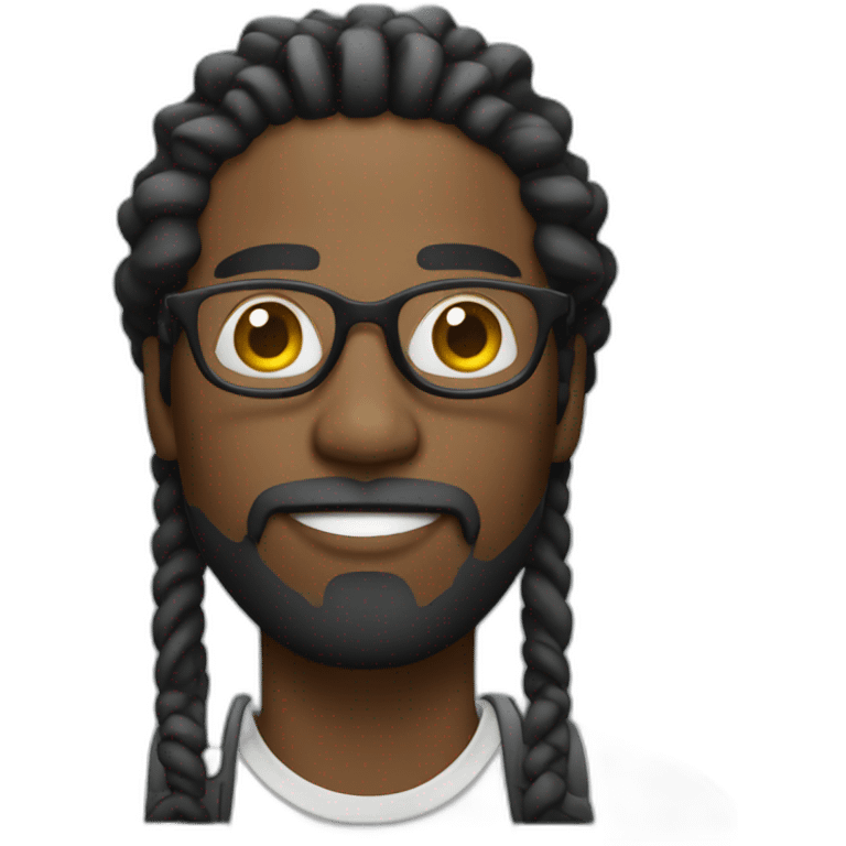 Black male film Photographer with glasses and thin mustache with dreadlocks emoji