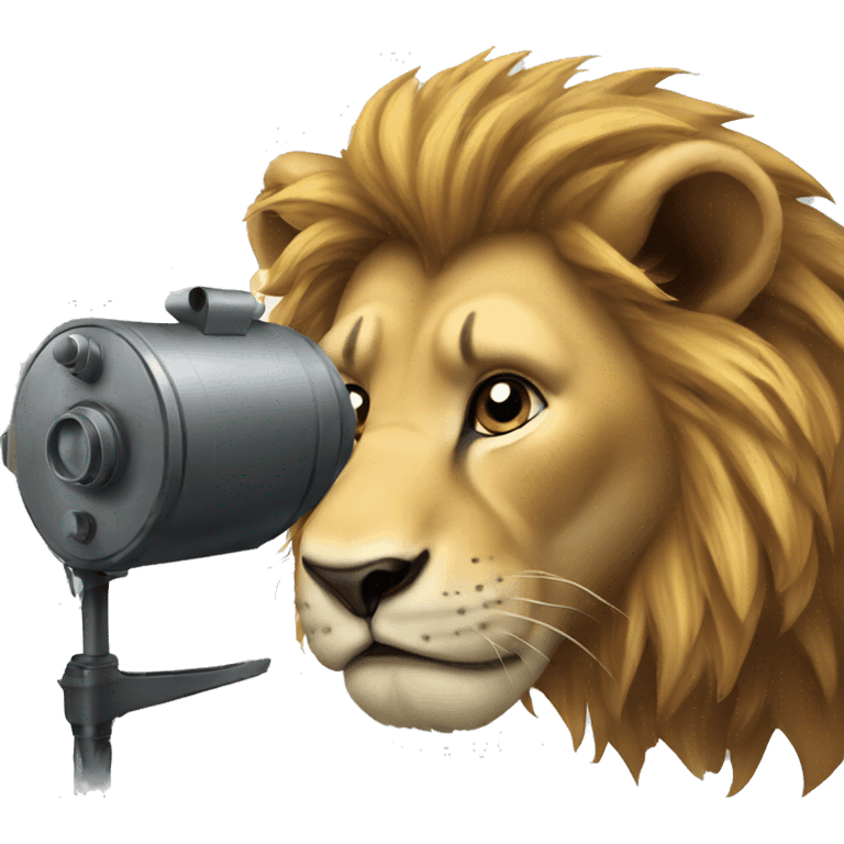 spying lion emoji