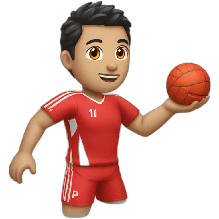 volley balle player red shirt emoji