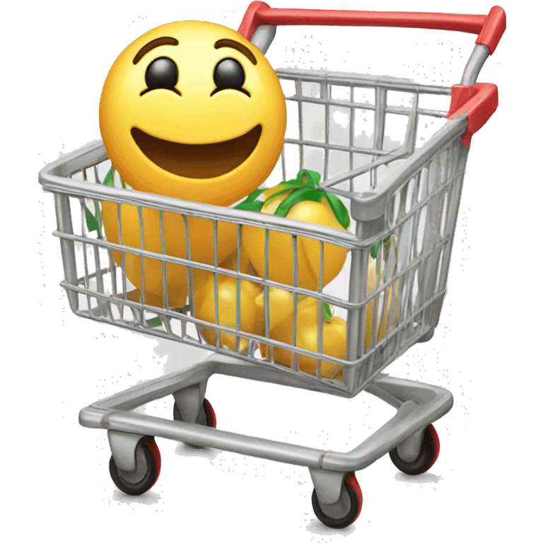 Realistic isolated target shopping cart emoji