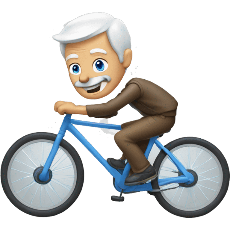 Older guy blue eyes riding bike  emoji