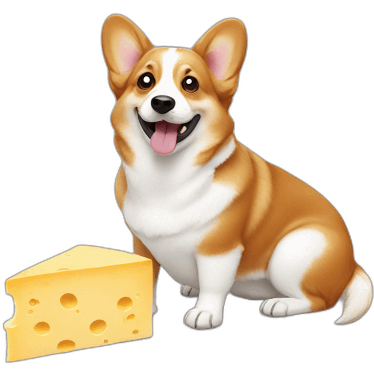 corgi eating cheese emoji