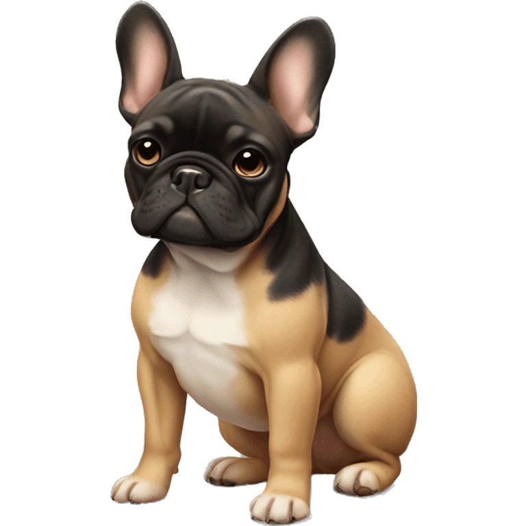 French bulldog with black face and tan body  emoji