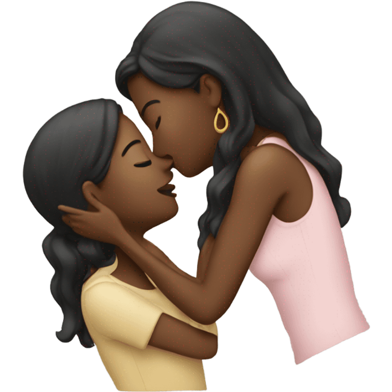 Two ladies kissing emoji