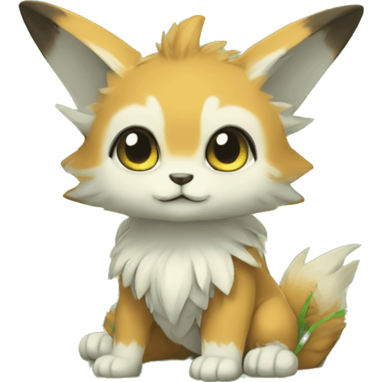 a anthro chibi-style grass-type-ground-type Fakémon-hybrid full body emoji