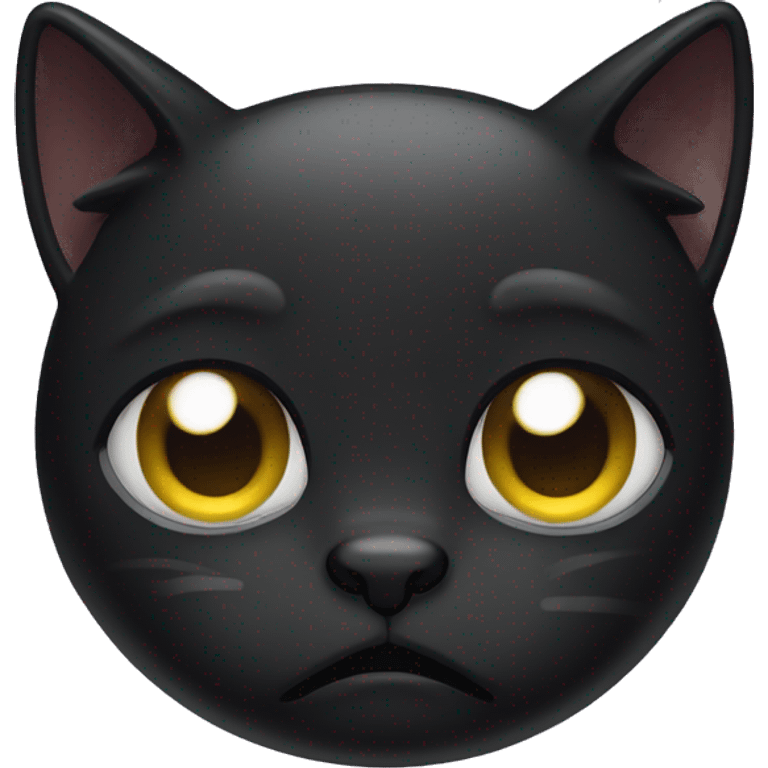 Crying black cat emoji