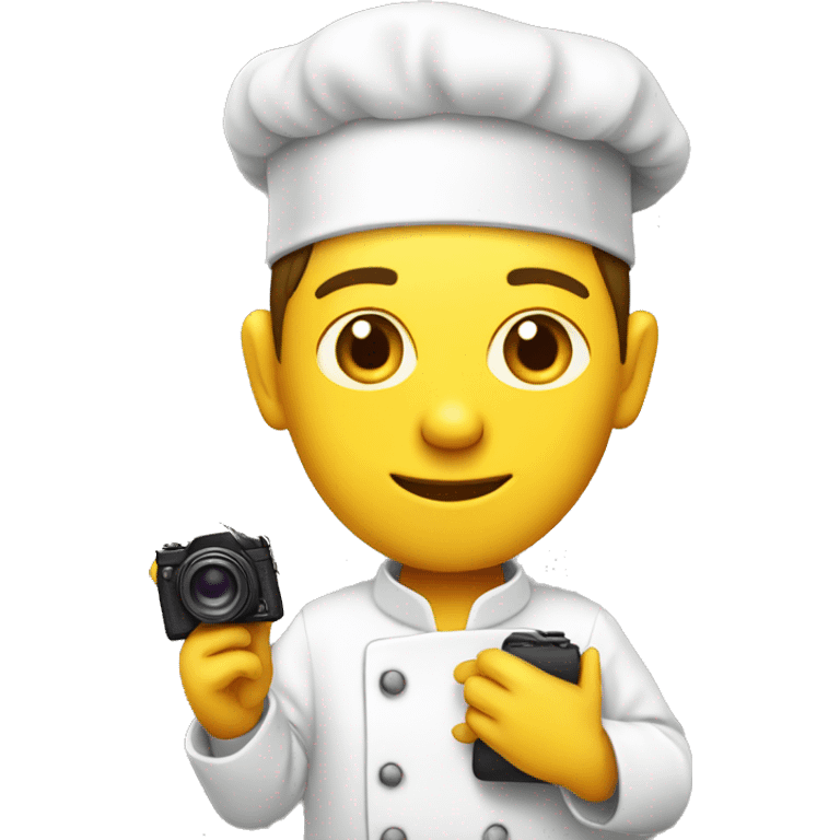 Chef, yellow skin, camera in hand  emoji