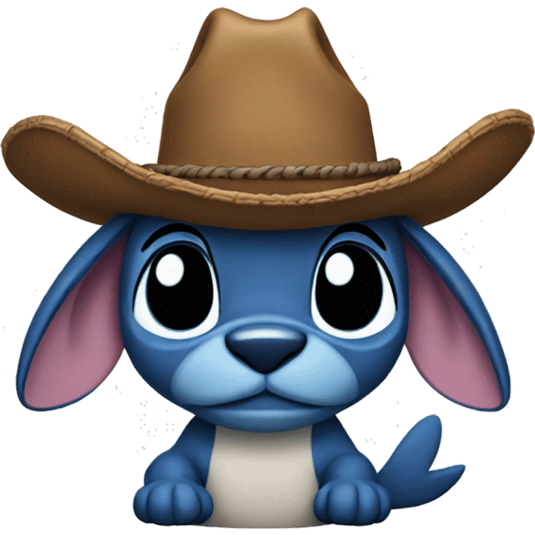 Stitch wearing a cowboys hat emoji