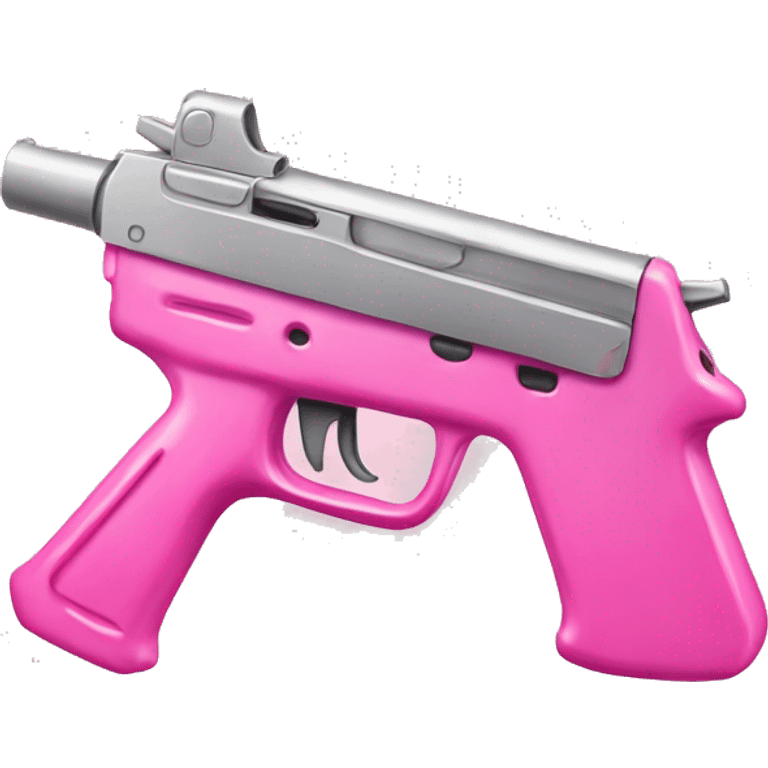 pretty pink gun witha pink bow emoji