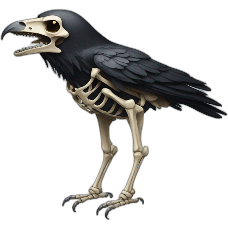 Crow skeleton emoji