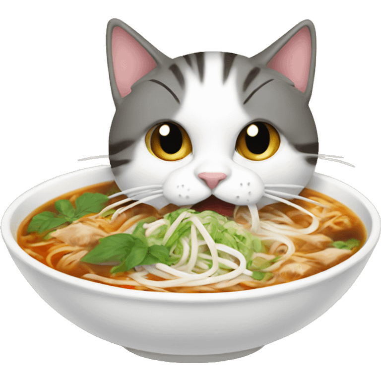 Cat eating pho emoji