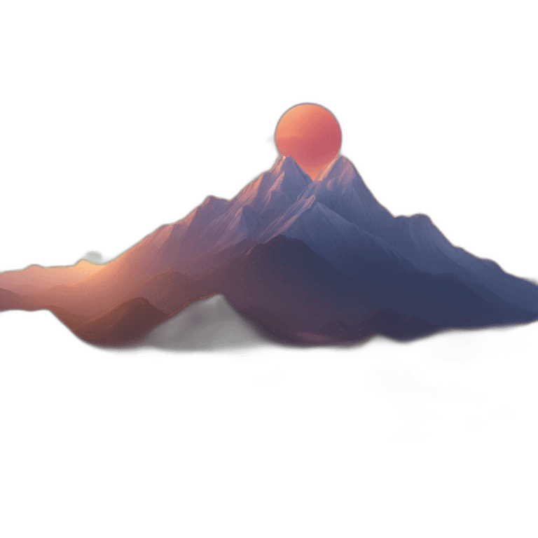 Sunset over cloud mountain emoji