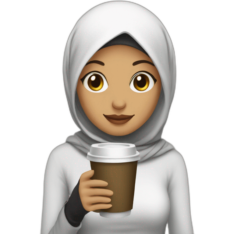 Hijabi girl with coffee  emoji