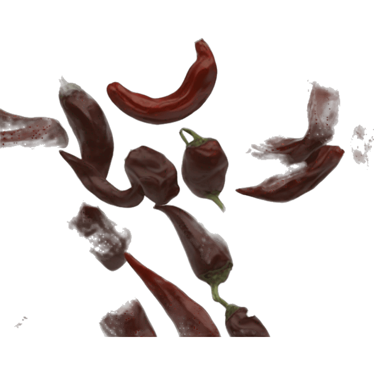 Round Single Dried black chili pepper emoji