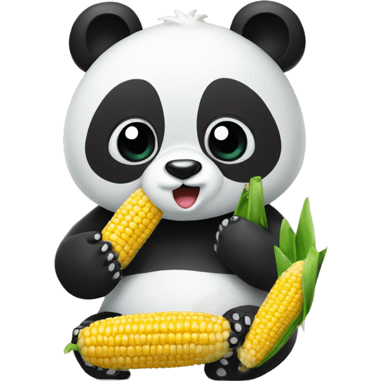 panda eating corn emoji