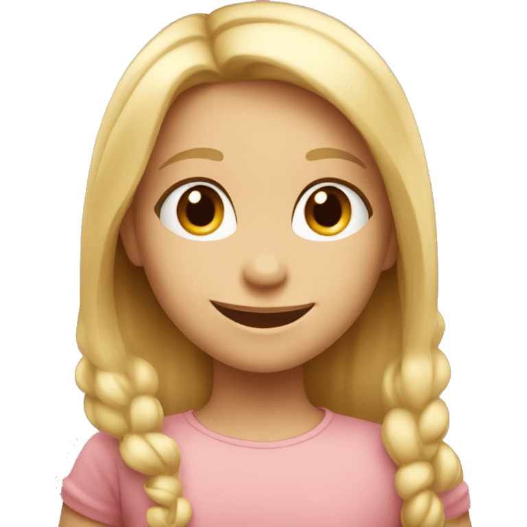 smiling blond Little girl emoji