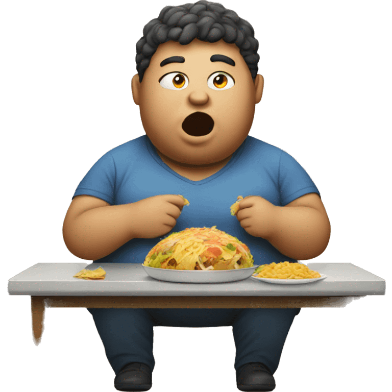 Fat person eating  emoji