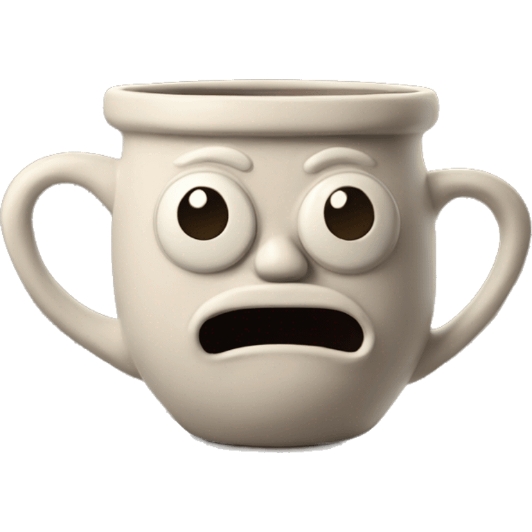 Realistic clay talavera mug isolated.  emoji