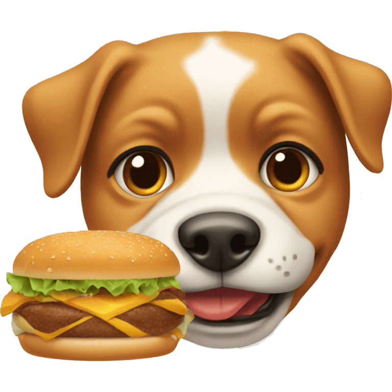 dog eating a burger emoji