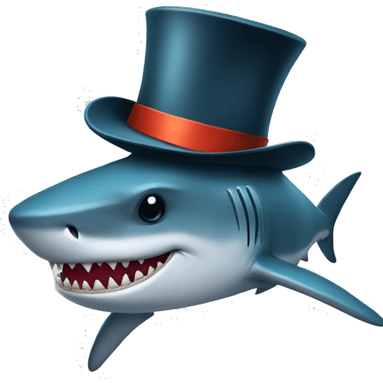 shark whit tophat emoji