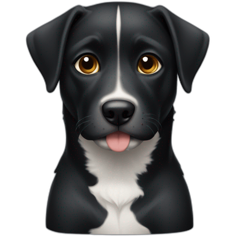 perro negro con cuello blanco  emoji