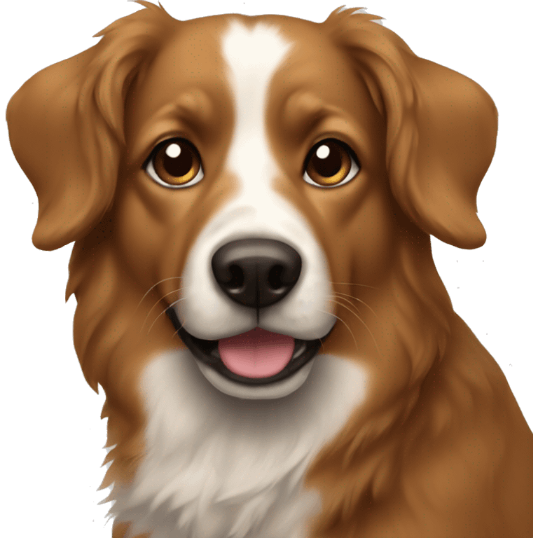 Brown dog black snout curly tail emoji