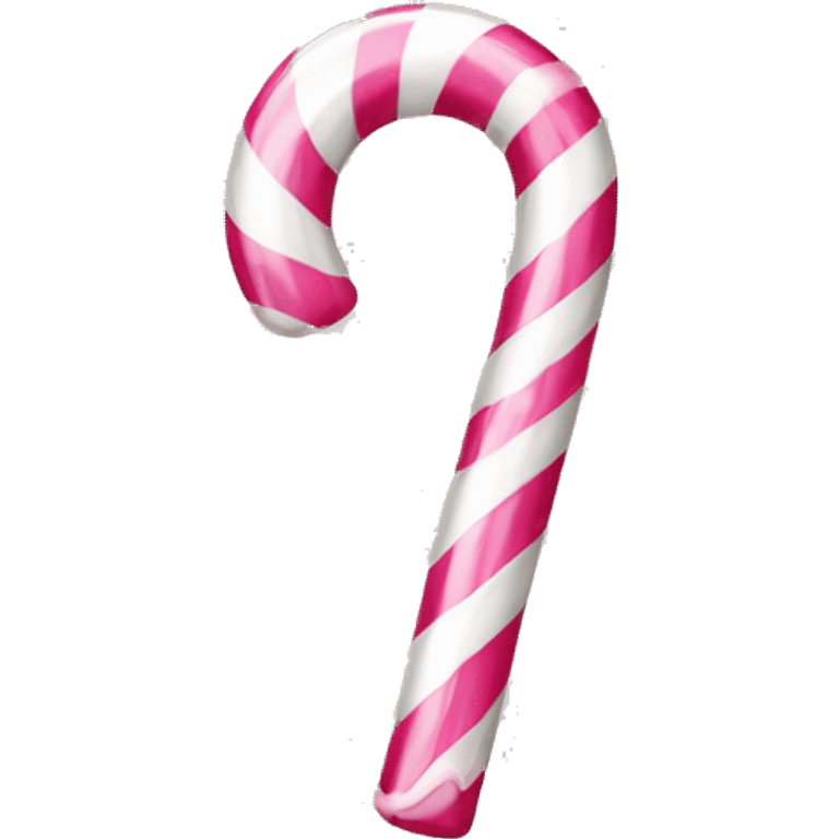 One pink and white candy cane emoji