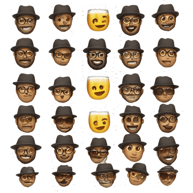 Drink dude with hat, glasses, and beard emoji